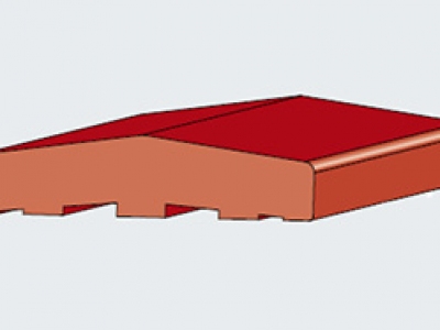 Клинкерный заборный элемент Terca, красный глазурованный, 105x150x30 мм