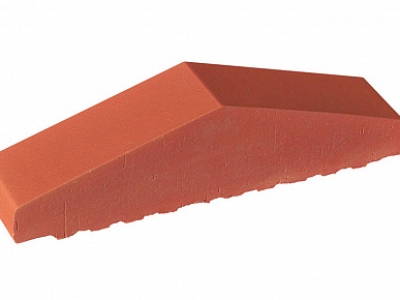 Клинкерный заборный элемент полнотелый KING KLINKER Рубиновый красный (01), 310/250*65*78 мм