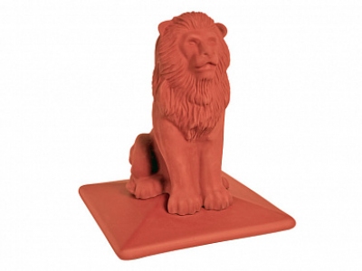Клинкерный заборный оголовок KING KLINKER Lion Рубиновый красный (01), 445*445*520 мм